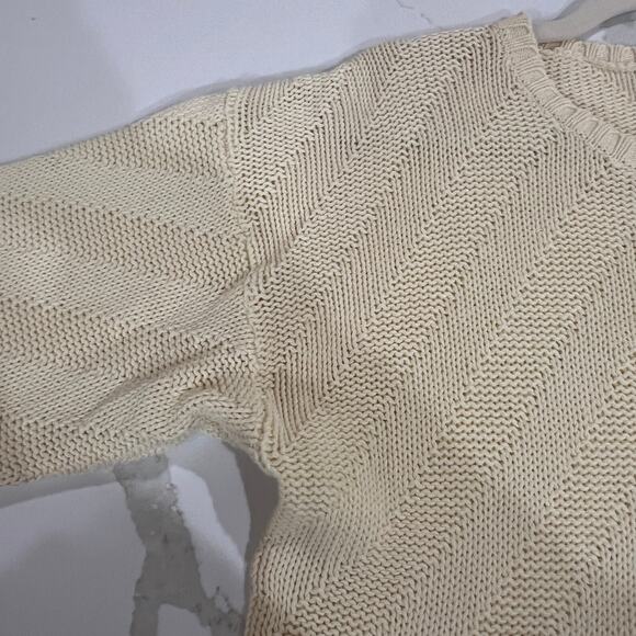 Vtg Gap Ramie Cotton Blend Tunic Sweater Ivory Cream Medium Crewneck - Picture 7 of 8